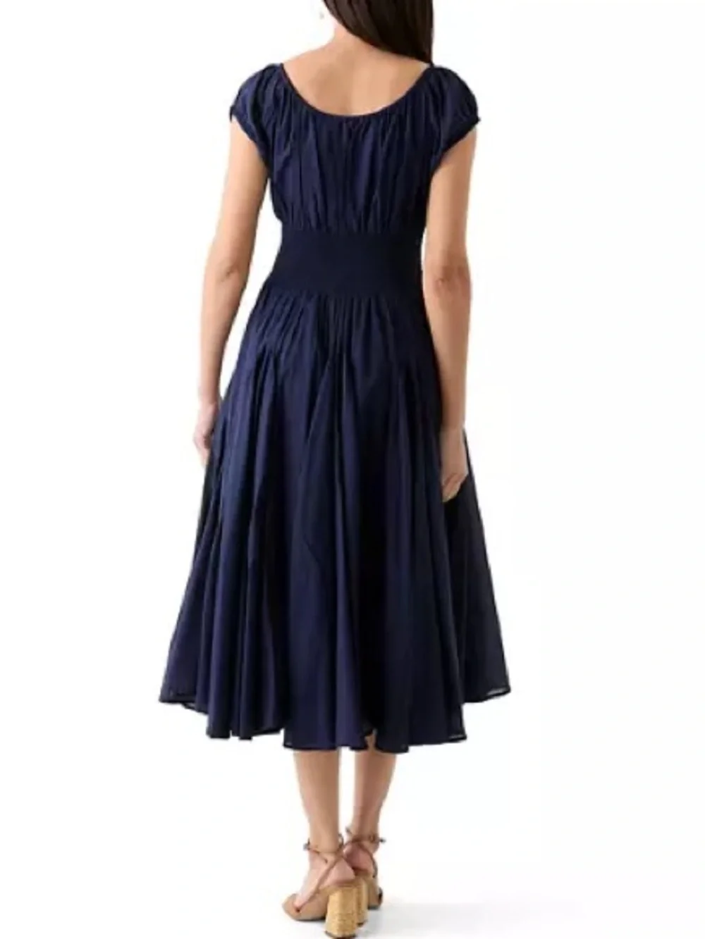 Philosophy Navy Blue Midi Dress with Cap Sleeves - Picture 2 of 3